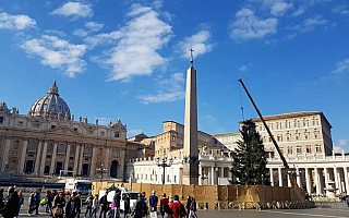 Choinka z Warmii i Mazur stoi już na Placu Św. Piotra w Watykanie